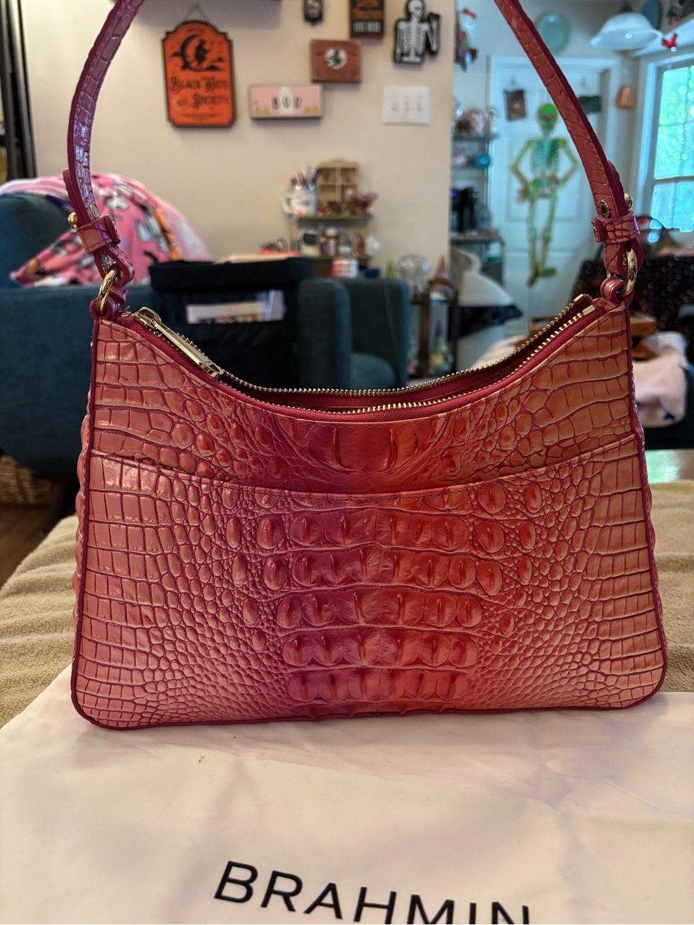 Brahmin Esme Cupid Ombré Melbourne Genuine Leather Shoulder Bag - Picture 3 of 5